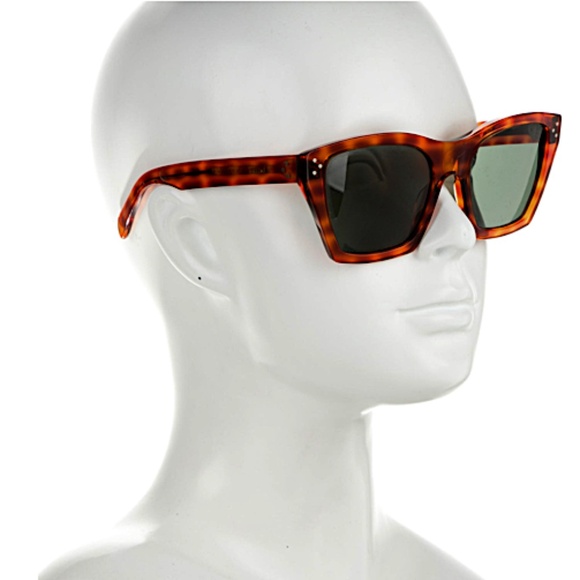 CELINE 55mm  Rectangular Women's RED HAVANA Sunglasses - Picture 1 of 10